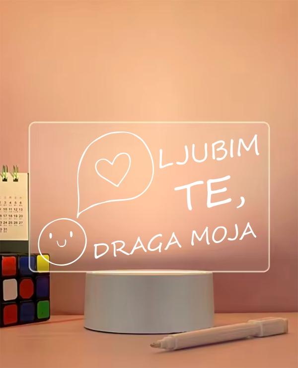 Ležeča namizna svetilka z LED sporočilno tablo in pisalom - ustvarjalna USB napajalna topla nočna lučka za dekoracijo sobe dnevne sobe, iz plastike, brez potrebe po baterijah