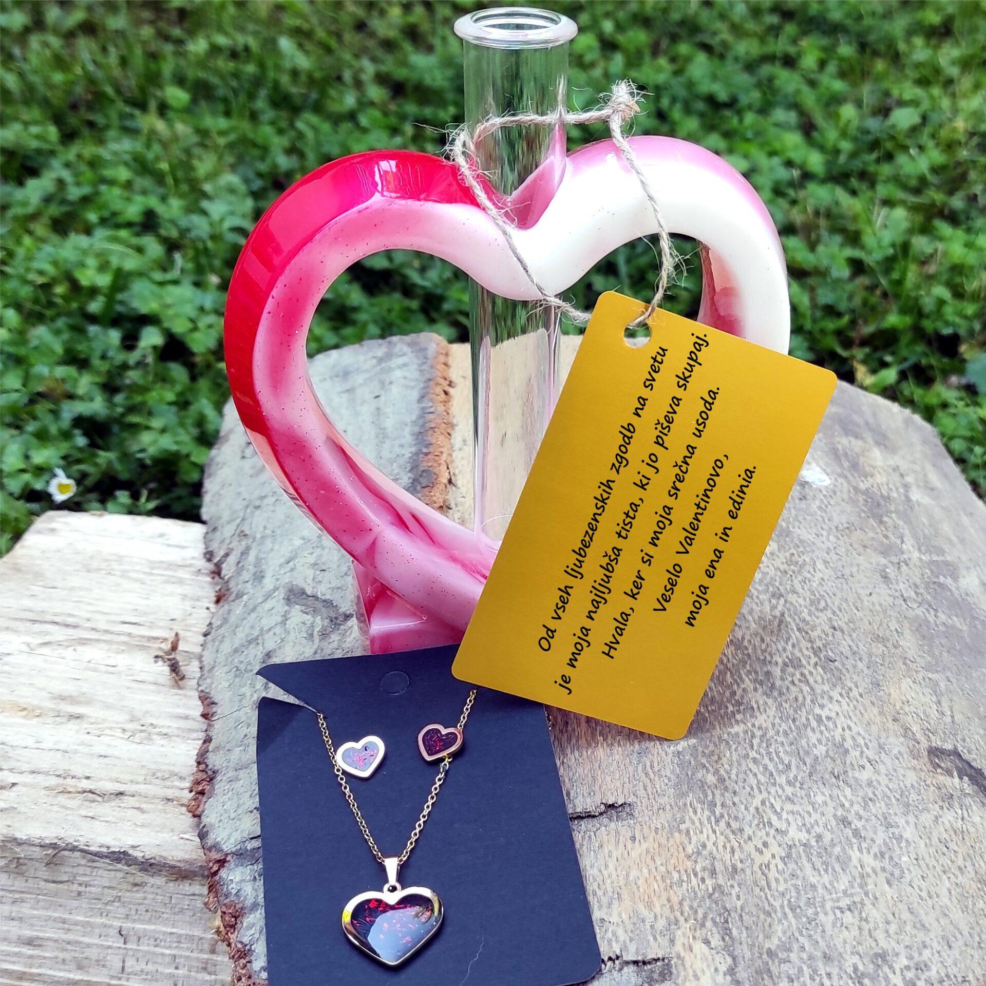 Luksuzni personalizirani darilni set: Verižica/srebrni nakit & ročno izdelana škatlica in vaza iz epoksi smole - slika 12