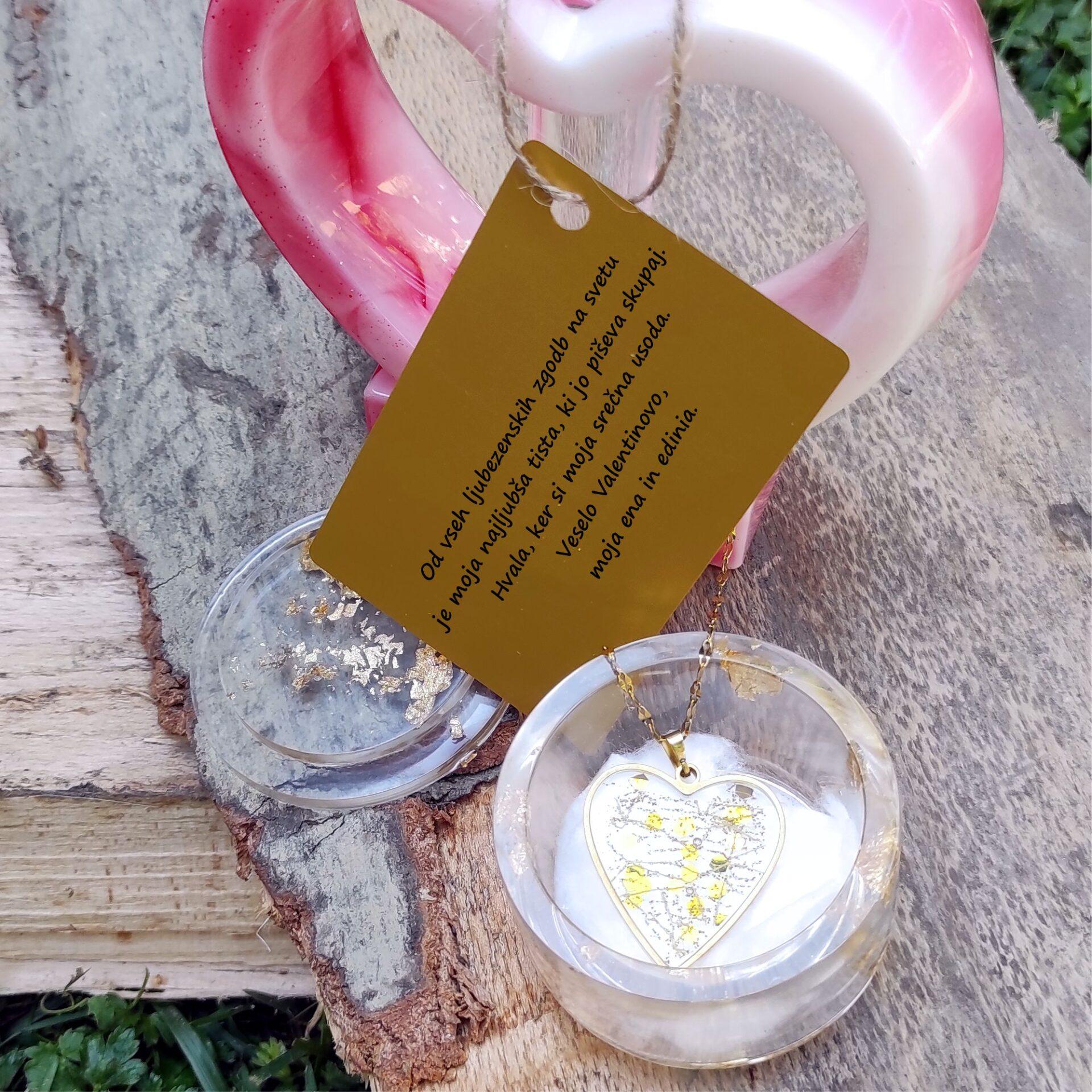 Luksuzni personalizirani darilni set: Verižica/srebrni nakit & ročno izdelana škatlica in vaza iz epoksi smole - slika 18