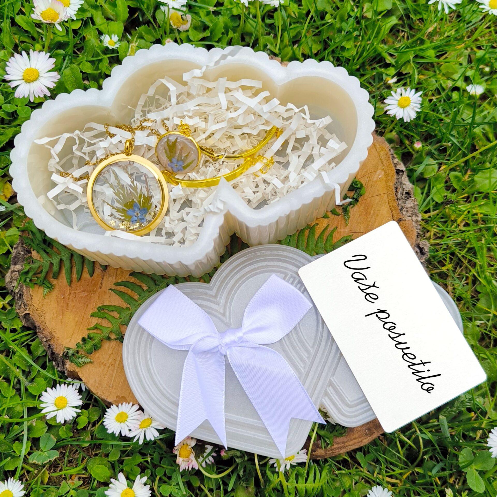 Darilni set “narava” z unikatnim nakitom, škatlico iz epoksi smole in s personaliziranim posvetilom - slika 3