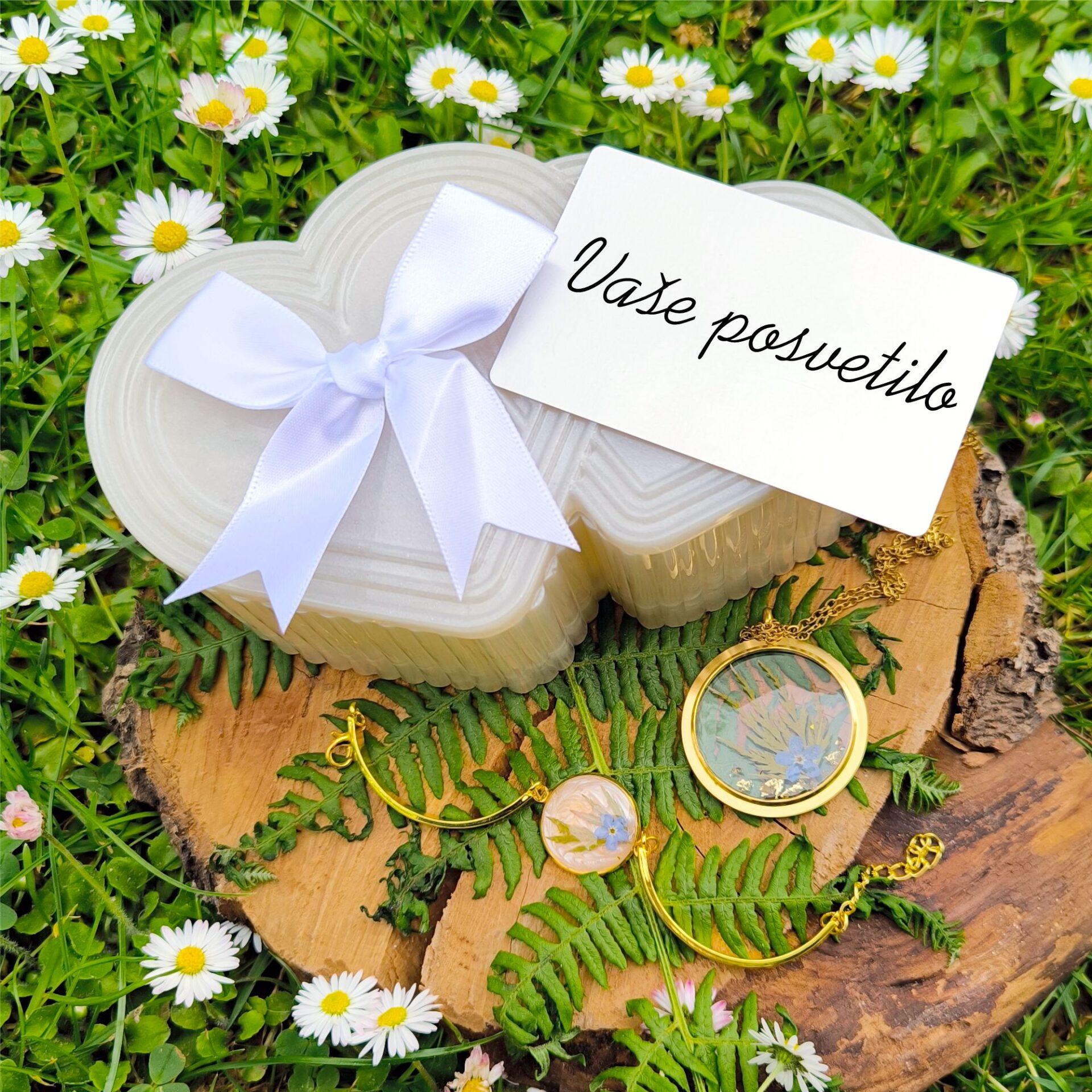 Darilni set “narava” z unikatnim nakitom, škatlico iz epoksi smole in s personaliziranim posvetilom - slika 8